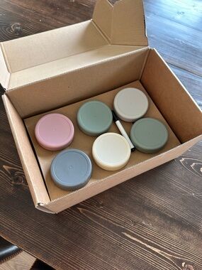 Wee Sprout Glass Baby Food Storage Jars w/ lids set of SIX (4oz each)